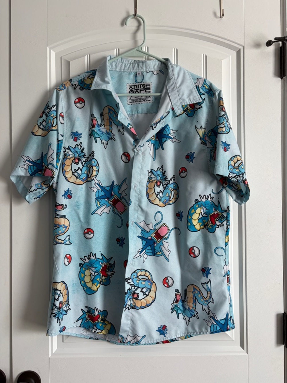 Gyarados & Gengar Light Blue Pokémon Button-Up Shirt